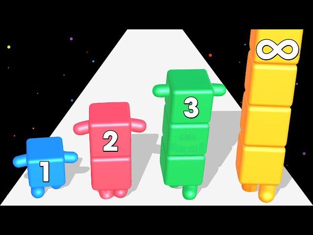 LEVEL UP 'Cube Run 3D' - Level Up Number Block Run Race Stack Master Max Level Freeplay All Games