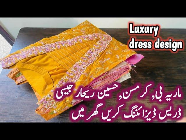 How to Stitch Luxury Lawn dress like High end brand style |Luxury dress designing 2024