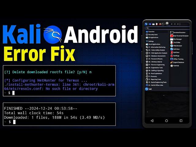 Kali Linux Installation Error Fix Termux | Configuring Nethunter For Termux Fix |