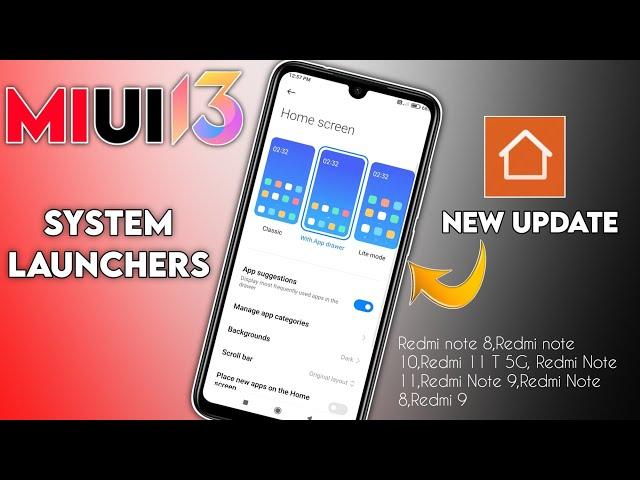 MIUI 12 5 & 13 System Launcher Update | New Features | Redmi New System Launcher Update MIUI 13