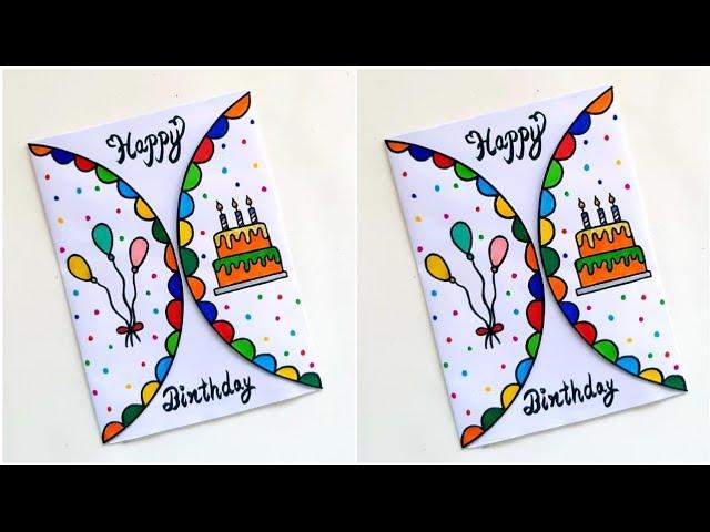 Easy & Beautiful white paper Birthday Card making|DIY Birthday greeting Card|Handmade Birthday card