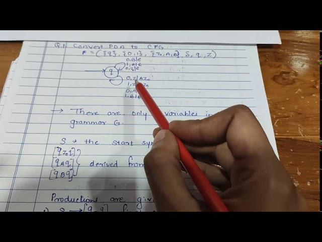 PDA to CFG conversion | Theory of computation | TOC | Automata Theory