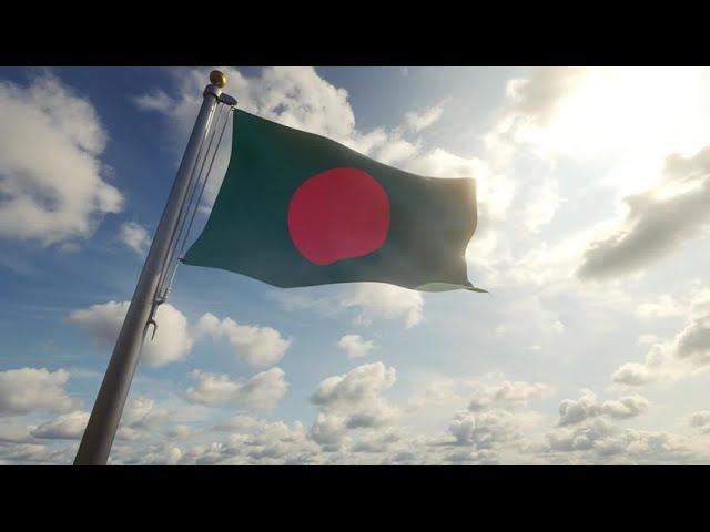 Bangladesh Flag on a Flagpole || Copyright Free Video