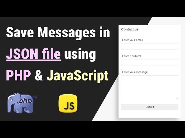 How to save form data in a JSON file using PHP | Store contact form in JSON file with PHP