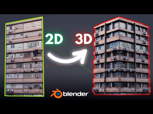 Turn a 2D Image Into a 3D Building in Blender in 1 Minute!