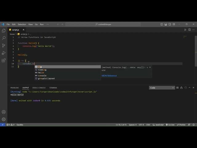 Arrow Functions  || Arrow Functions In JavaScript || CodeWithFurqan