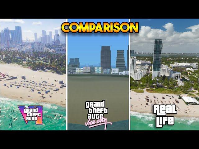 GTA 6 VS GTA VICE CITY VS REAL LIFE COMPARISON