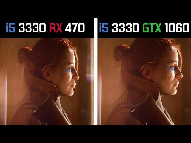 i5 3330 RX 470 vs i5 3330 GTX 1060 Test in 6 Games