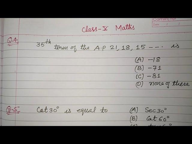 35th term of the AP 21,18, 15,.. is | class 10 maths solutions | JKUT 2024  class 10 maths solutions