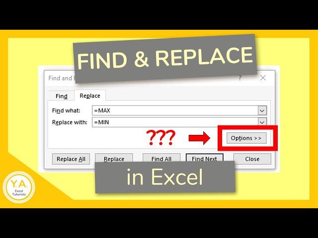 How to Use Find & Replace in Excel - Tutorial