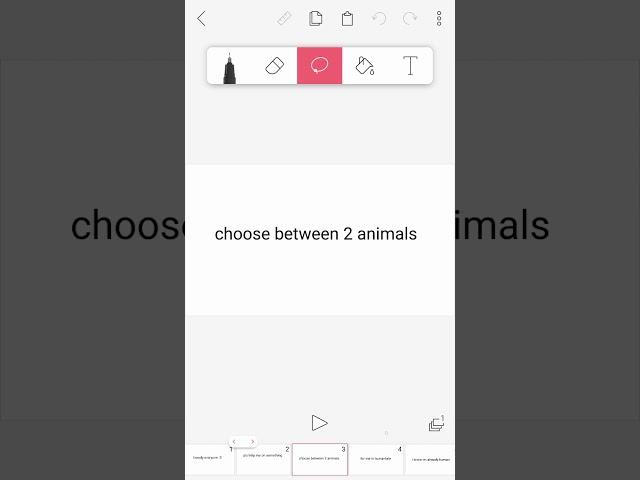 Choose between 2 animals for me in humantale