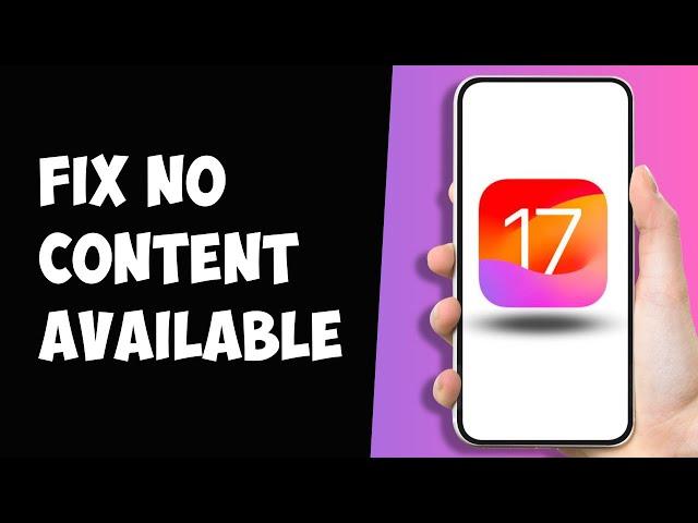 How To Fix No Content Available Photo Widget In iOS 17