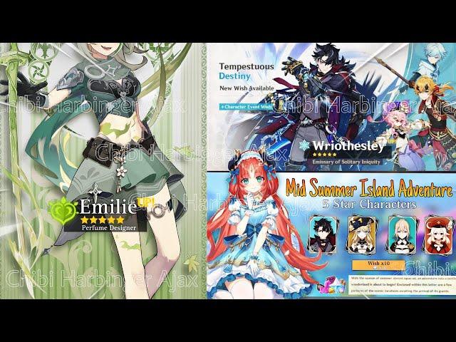 HUGE UPDATE!! EMILIE KIT INFO, 2 NEW CHARACTERS, 4.8 BANNERS, FREE SKINS, ALICE - Genshin Impact