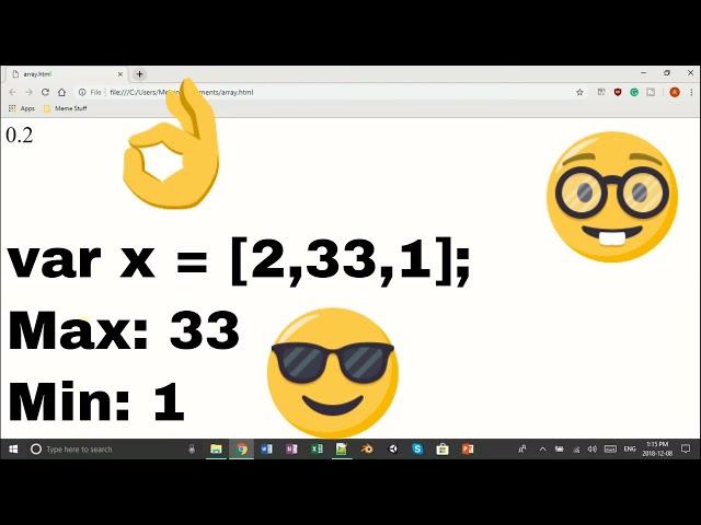 How to find the MAX and MIN value of an ARRAY in JavaScript