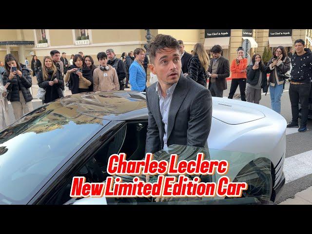 Ferrari Charles Leclerc Receiving His New Ferrari 812 Competizione A In Hotel De Paris Monaco