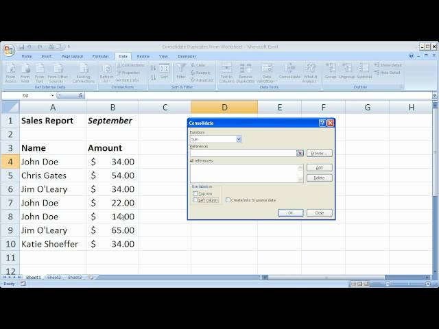 Consolidate Data in Excel that has Multiple Duplicate Values On the Same Excel Worksheet