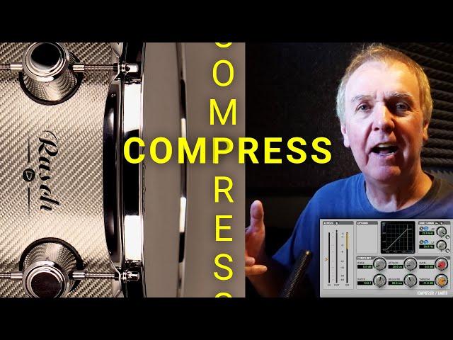 Compressing a snare drum to even out the level