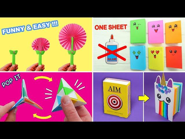 4 Best paper craft ideas. School Craft Ideas. Origami paper craft. Mini gift idea. Moving PAPER TOYS