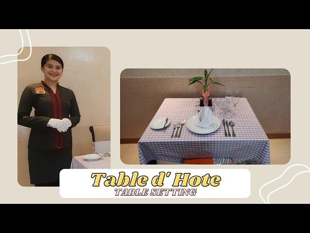 TABLE D' HOTE SET UP | F&B SERVICE | LPU-B