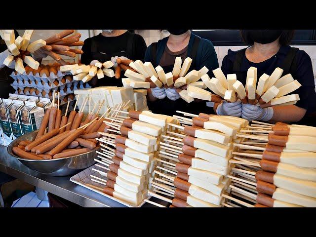 하루 2000개씩 완판! 치즈 듬뿍 넣어주는? 역대급 치즈 핫도그 / amazing homemade cheese corndog / korean street food