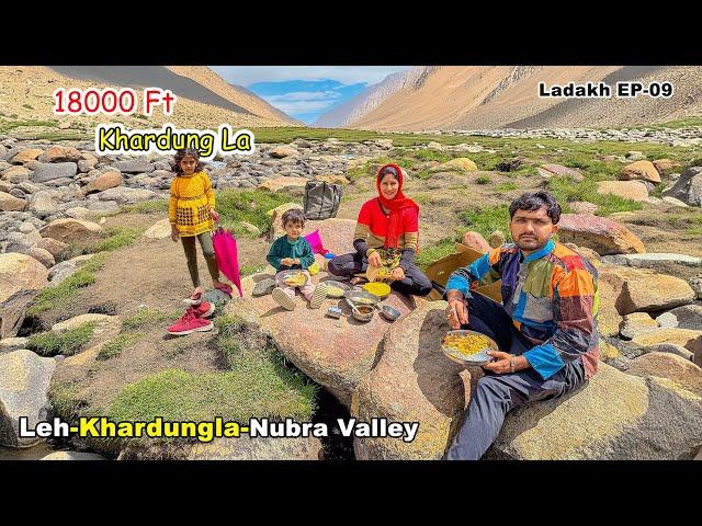 18000ft पर आते ही उल्टियाँ पड़ने लगी  Khardungla Pass top -  Leh to Nubra valley Ladakh Ep-09