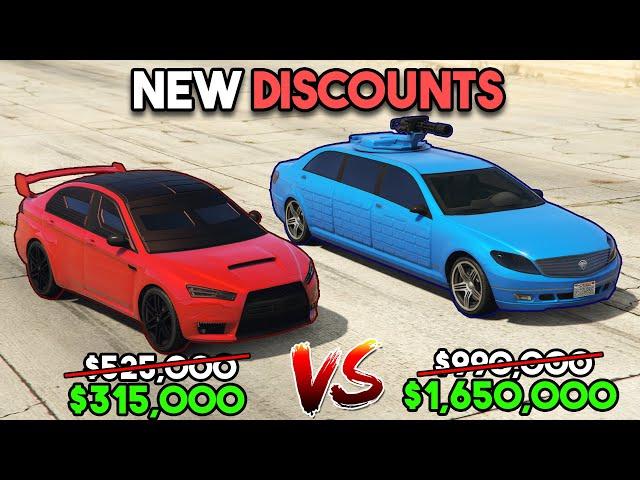 GTA 5 ONLINE DICOUNTS : KURUMA VS TURRETED LIMO (WILL YOU BUY?)