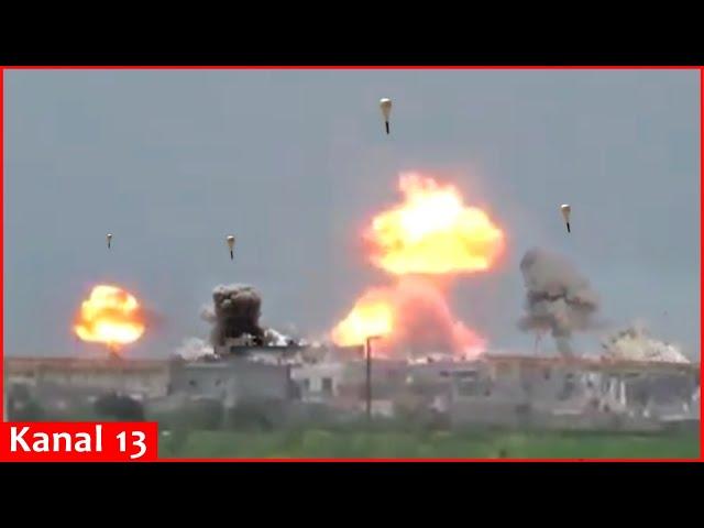 Footage of indiscriminate shelling by Russians in Syria, resulting in deaths of dozens of civilians