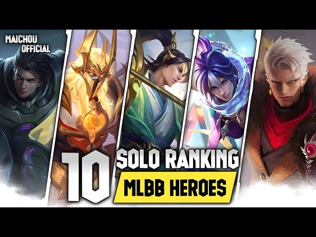 Top 10 Solo Ranking Mlbb Heroes| Best Hero for Solo Ranked  Mobile Legends 2024| Part 1 |