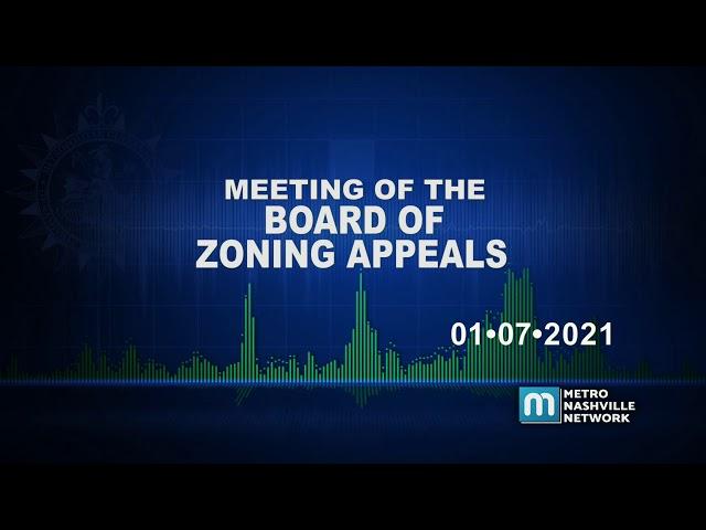 01/07/21 Board of Zoning Appeals