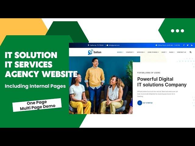 IT Solutions Services Website | Software, Technology, Digital Agency Theme | Solion WordPress Theme