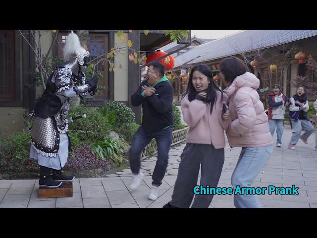 Funny Armor Prank Episode 1 in China. They bet and lost a meal.