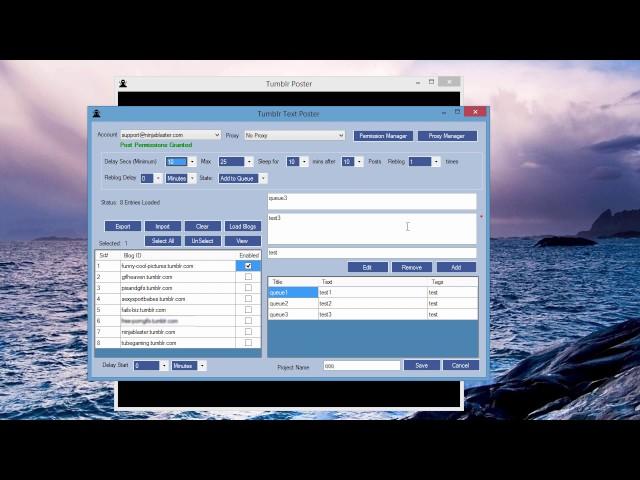 How To Auto Post Your Text To Tumblr Queue - NinjaBlaster Marketing Software [NEW]