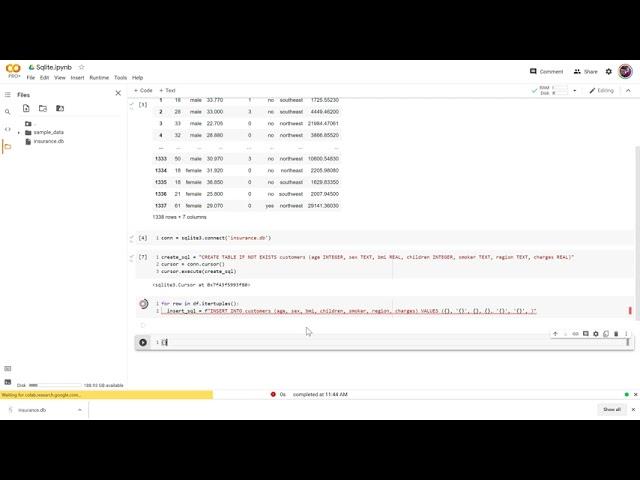 Python: write to sqlite database from pandas dataframe