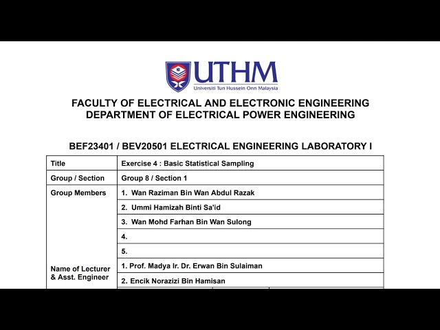 Exercise 4 Demonstrations Video, Group 8 Section 1, EEL 1, Sem 1 21/22