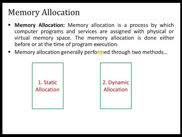 35. Memory Allocation in OS || Static Allocation and Dynamic Allocation