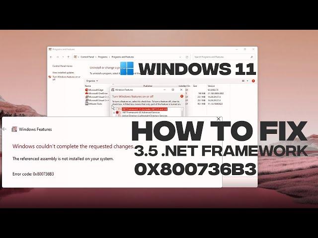 3.5 .NET Framework for Windows 11 Installation Fix Error 0x800736B3