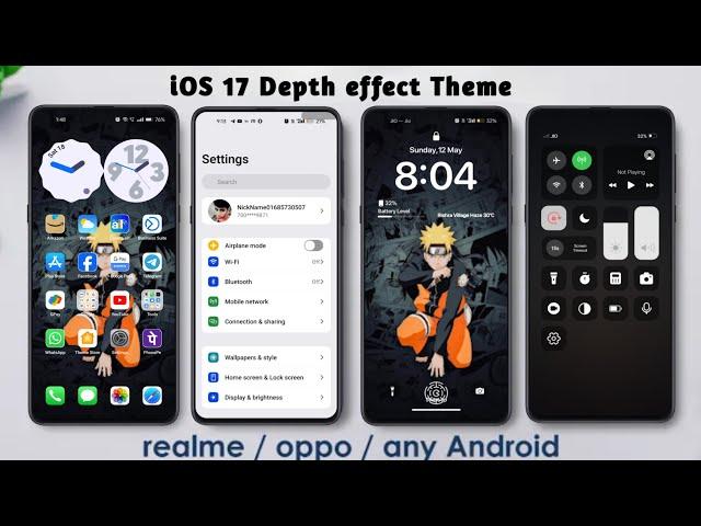 iOS 17 theme with iOS Depth effect for Realme And Oppo || iOS theme for Realme