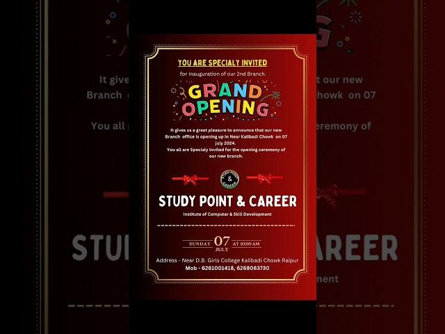 grand Opening Ceremony 2nd branch study Point Career  #spacraipur #kalibadi #raipur #shorts