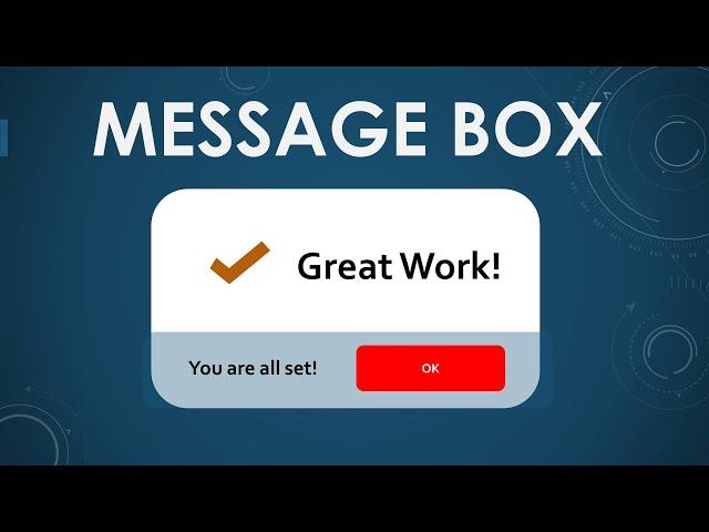 How to create Message Dialog Box using VBA