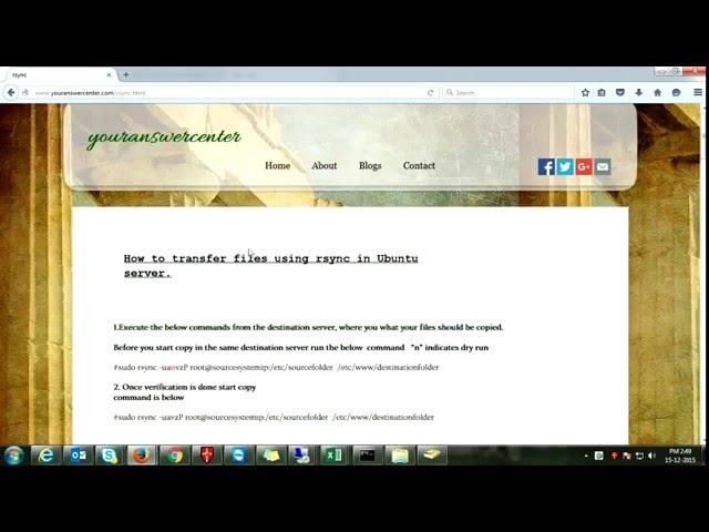 how to rsync from one server to another
