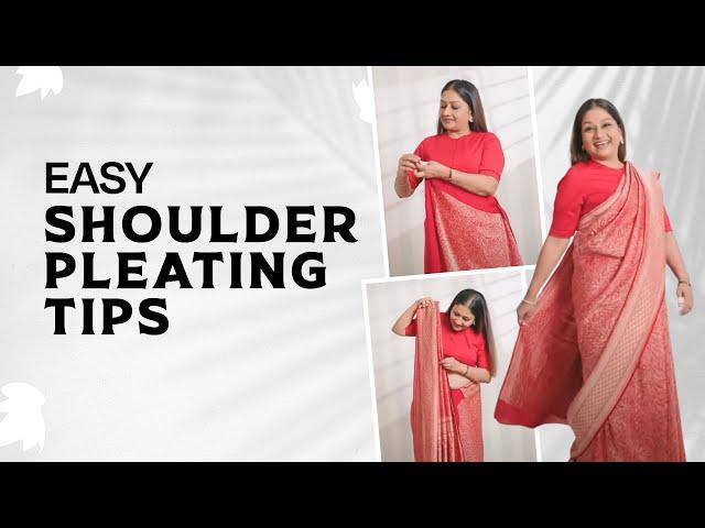 Simple Shoulder Pleating Tutorial | Saree Draping Tips By Dolly Jain