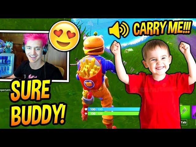 NINJA PLAYS FORTNITE WITH THE CUTEST KID EVER! *ADORABLE* Fortnite FUNNY & ADORABLE Moments