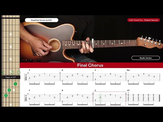 Until I Found You Guitar Cover Stephen Sanchez |Tabs + Chords|