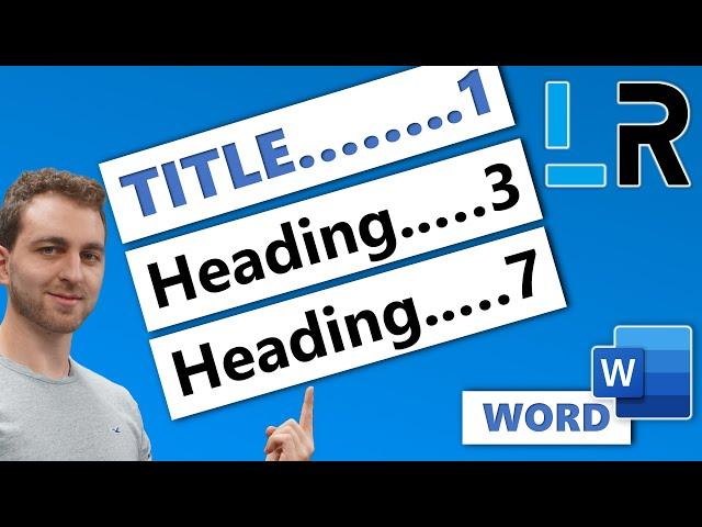 MS Word: Add title style to table of contents - 1 MINUTE