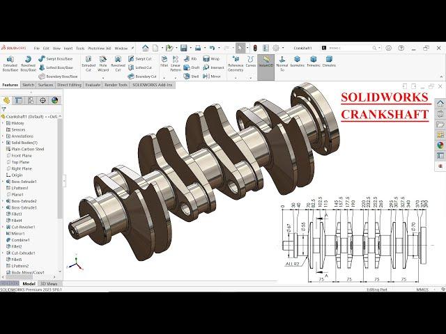 SolidWorks Crankshaft Tutorial (Multibody Part) Exercise 193