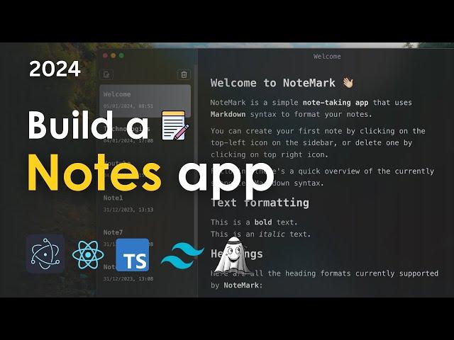 Build a Markdown Notes app with Electron, React, Typescript, Tailwind and Jotai