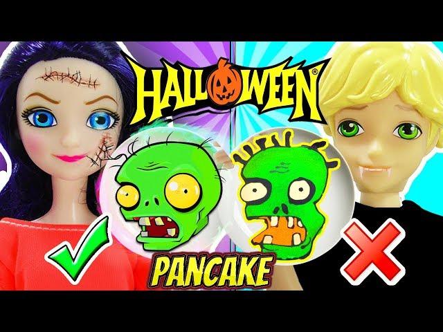 Pancake Art Challenge HALLOWEEN | Marinette y Adrien juegan PLANTAS contra ZOMBIES