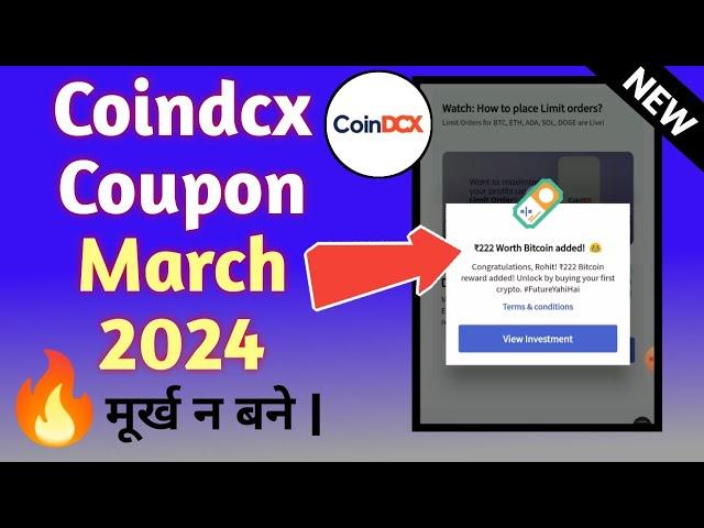  [New] Coindcx Coupon Code 2024 || Free Bitcoin For All User