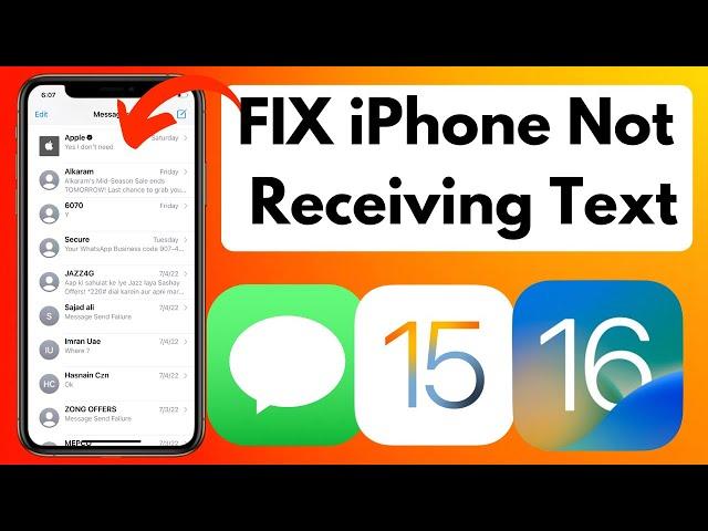 How To Fix iPhone Not Receiving Texts iOS 16/15