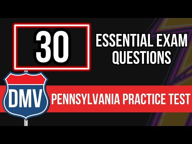 Pennsylvania DMV Practice Test 2024 - For Seniors and New Permit (Official Written Test)